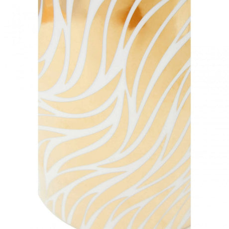 Doria Large White And Gold Finish Jar