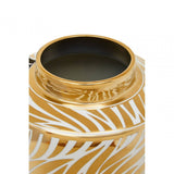 Doria Large White And Gold Finish Jar