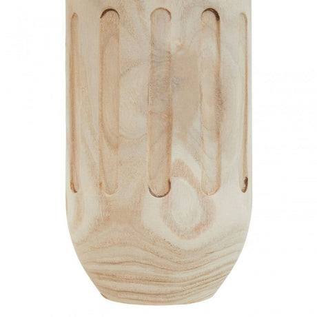 Arlo Natural Engraved Wooden Vase