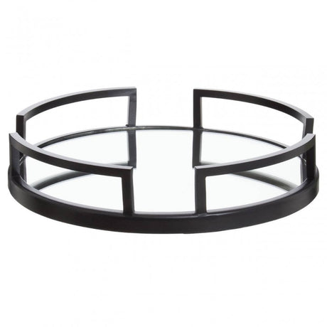 Cruzar Matte Black Mirrored Tray
