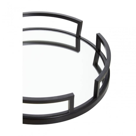 Cruzar Matte Black Mirrored Tray