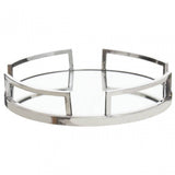 Cruzar Silver Finish Mirrored Tray
