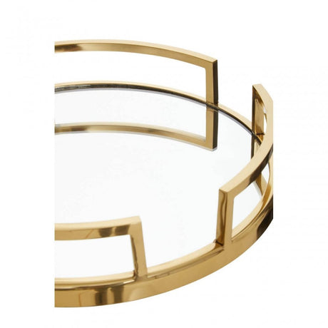 Cruzar Gold Finish Mirrored Tray