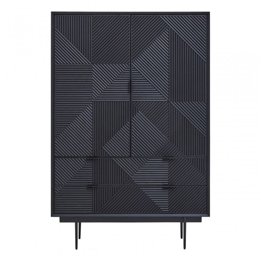 Jakara Black Finish Wooden Cabinet