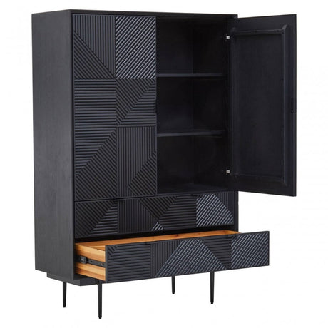 Jakara Black Finish Wooden Cabinet