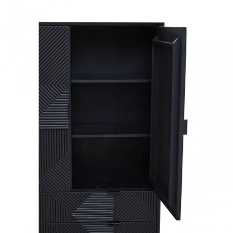 Jakara Black Finish Wooden Cabinet