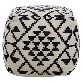 Cefena Square Patterned Footstool
