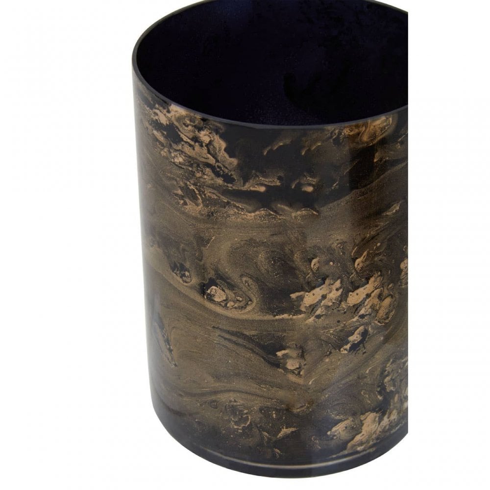 Gaia Black And Gold Small Candle Holder