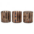Gaia Set Of 3 Pink Tealight Holders