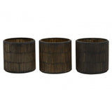 Gaia Set Of 3 Gold Tealight Holders
