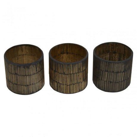 Gaia Set Of 3 Gold Tealight Holders