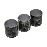 Garan Set Of 3 Grey Tealight Holders