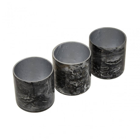 Garan Set Of 3 Grey Tealight Holders