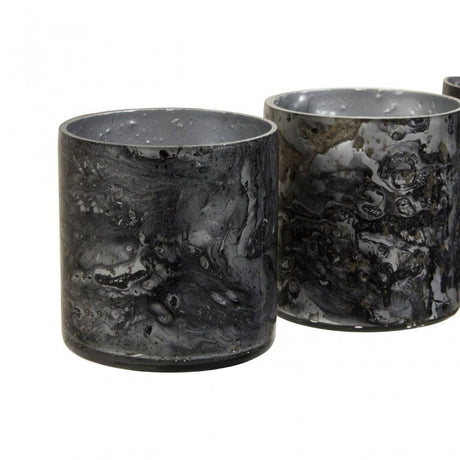 Garan Set Of 3 Grey Tealight Holders