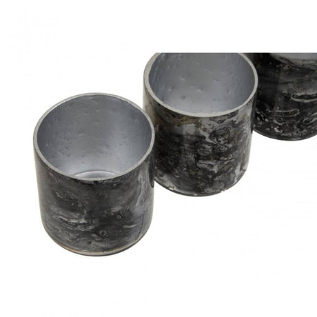 Garan Set Of 3 Grey Tealight Holders