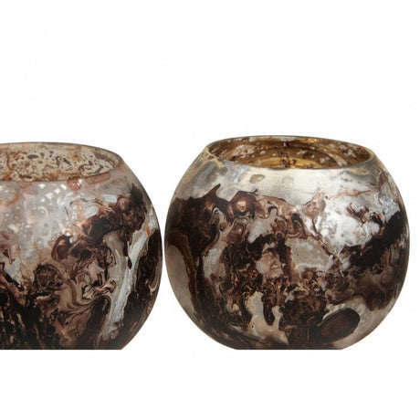 Garan Set Of 3 Brown Tealight Holders