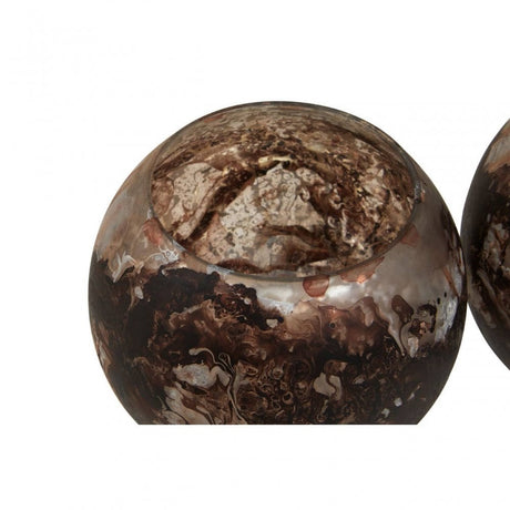 Garan Set Of 3 Brown Tealight Holders