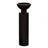 Carrie Black Finish Crystal Candle Holder