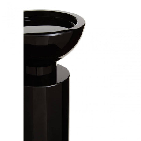 Carrie Black Finish Crystal Candle Holder
