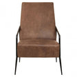 Hoxton Brown Leather Chair With Tapered Back