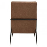 Hoxton Brown Leather Chair With Tapered Back