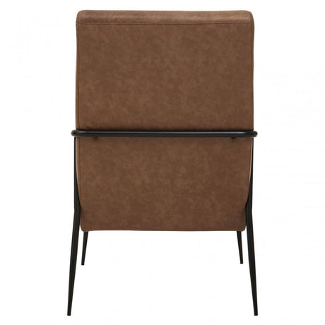 Hoxton Brown Leather Chair With Tapered Back