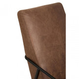 Hoxton Brown Leather Chair With Tapered Back