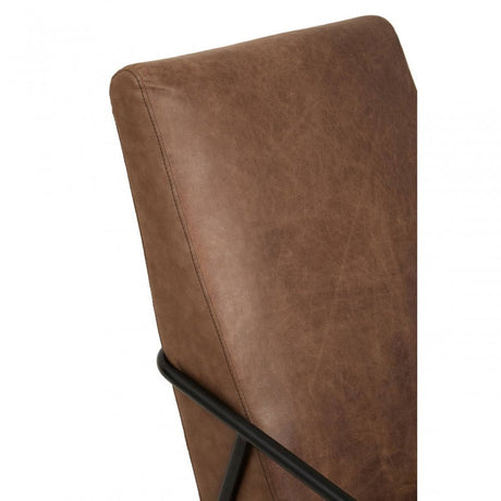 Hoxton Brown Leather Chair With Tapered Back
