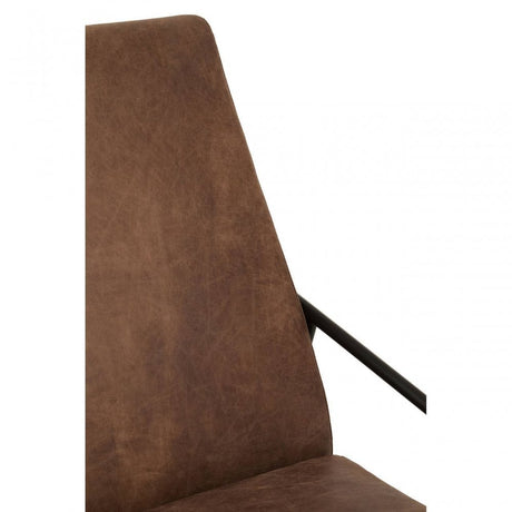 Hoxton Brown Leather Chair With Tapered Back