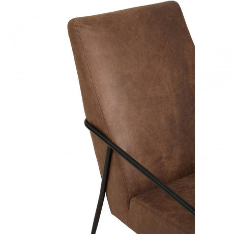 Hoxton Brown Leather Chair With Tapered Back