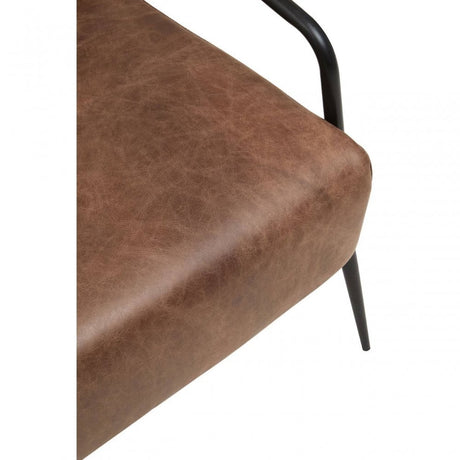 Hoxton Brown Leather Chair With Tapered Back