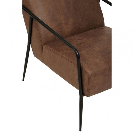 Hoxton Brown Leather Chair With Tapered Back