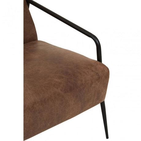 Hoxton Brown Leather Chair With Tapered Back