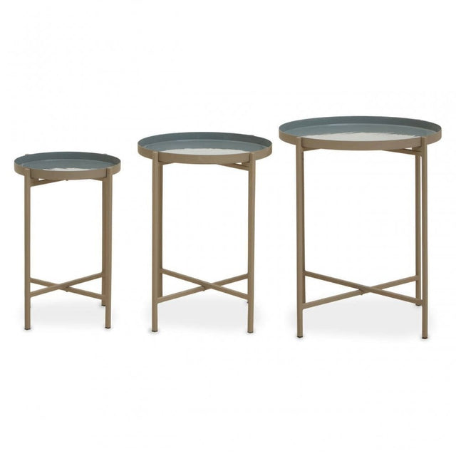 Set Of Three Side Table With Cross Legs