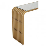 Vogue Matte Gold Slatted Console Table