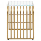 Vogue Matte Gold Slatted End Table