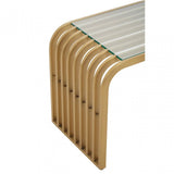 Vogue Matte Gold Slatted End Table
