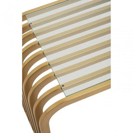 Vogue Matte Gold Slatted End Table