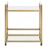 Vogue Matte Gold Two Tier Butler Trolley