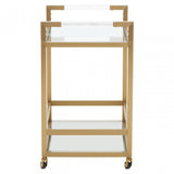 Vogue Matte Gold Two Tier Butler Trolley