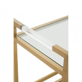 Vogue Matte Gold Two Tier Butler Trolley