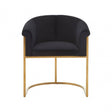 Vogue Black Velvet And Matte Gold Dining Chair