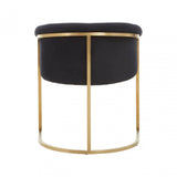 Vogue Black Velvet And Matte Gold Dining Chair