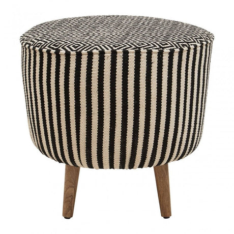 Cefena Striped Footstool
