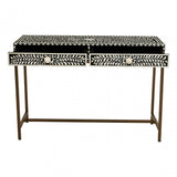 Fusion Console Table With Gold Finish Legs