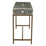 Fusion Console Table With Gold Finish Legs