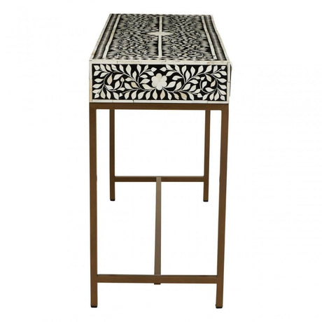 Fusion Console Table With Gold Finish Legs
