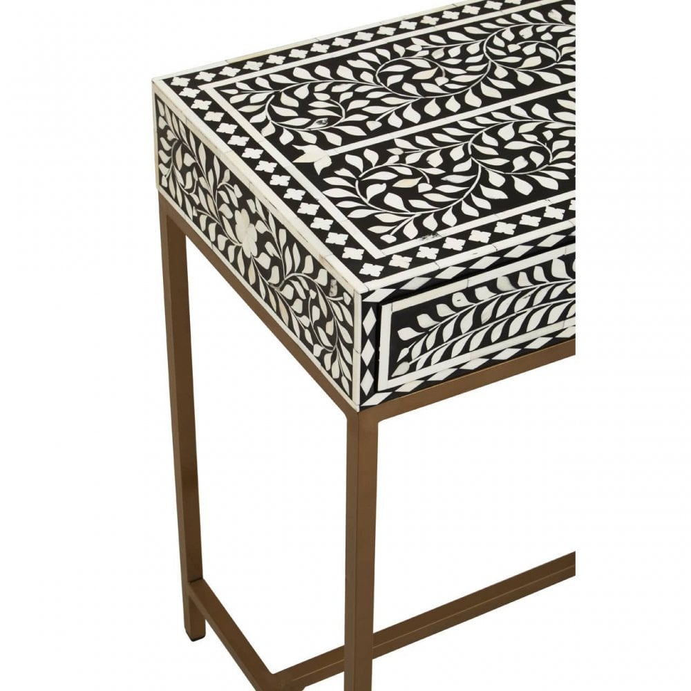 Fusion Console Table With Gold Finish Legs