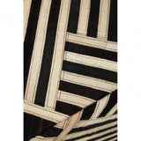 Safira Black And White Leather Pouffee