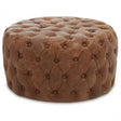 Hoxton Tufted Leather Round Ottoman